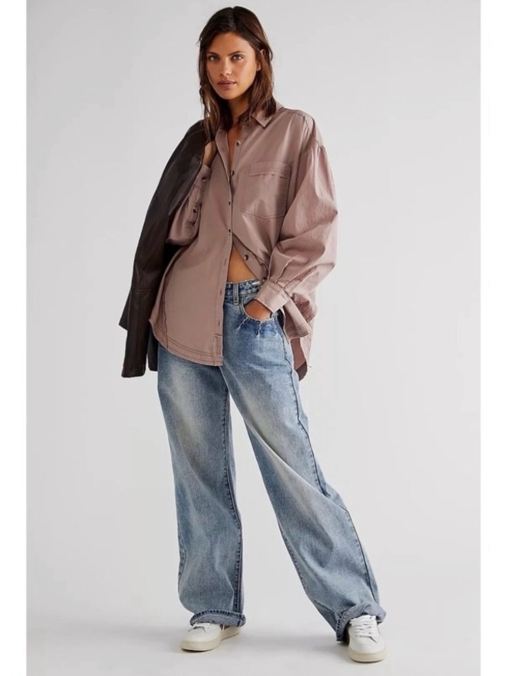 Free People We The Free Happy Hour Solid Poplin Top